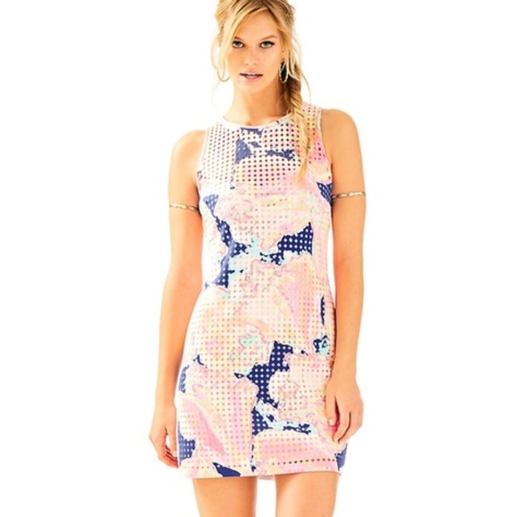 Lilly Pulitzer Dresses & Skirts - Lilly Pulitzer Pink Perla Laser Cut Shift Dress